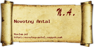 Novotny Antal névjegykártya